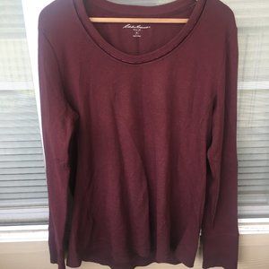 Eddie Bauer Maroon Long Sleeve Thermal size XL